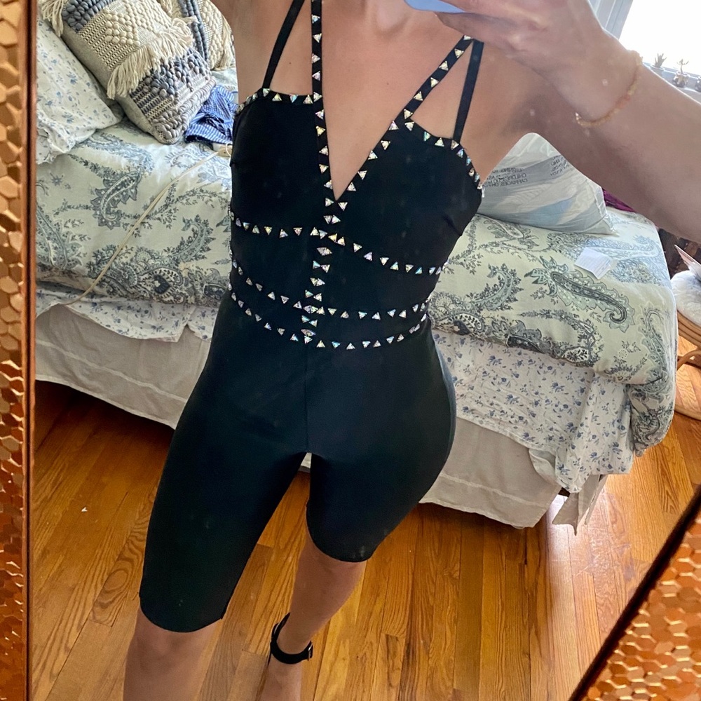 Boutique biker short jumpsuit NWT
